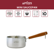 APTIZES | Mini Saucepan 316L Stainless Steel 350ml Pot Dual Pour Spouts | 10 Years Warranty | Coffee Pot Small Melting Pot Heat Oil Boil Egg Melt Butter Chocolate Sauces Gravies | 热油泼油 迷你锅 | Periuk Mini