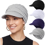 JenPen 4 Pcs Chemo Cancer Cap for Women Breathable Bamboo Newsboy Hat Baseball Cap Soft Headwear for