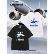 Fashion Company BOEING Merchandise Printed Short Sleeve Summer Men Women New Style Aviation Airplane