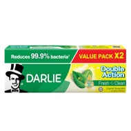 DARLIE Double Action Fresh + Clean Strong Mint Toothpaste 175gx2 (Value Pack)(175g x 2) [Value Pack]