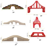 Wooden Bridge Toys Train Track Wooden Railway Set Parts fit Wooden Train Set Kids Construction Toys