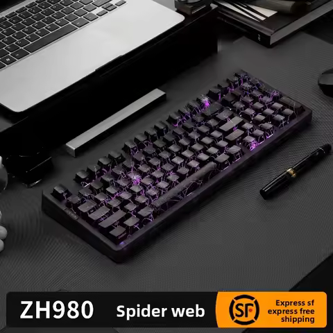 Zuohe ZH980 Black Transparent Spider Web Mechanical Keyboard for E-Sports Gaming