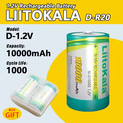 1-40PCS LiitoKala NiMH Supper Low Self Discharge Rechargeable Batteries 1.2V High Capacity 10000mAh
