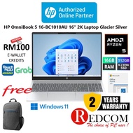 HP OmniBook 5 16-BC1010AU 16" 2K Laptop Glacier Silver ( R5-8540U, 16GB, 512GB SSD, ATI, W11, HS+M36
