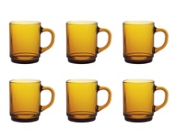 Bộ 6 ly có quai thuỷ tinh cường lực Pháp Duralex Versailles Vàng Amber 260ml