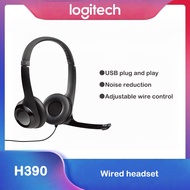 Logitech H390 USB & Type-C Wired Headset with Microphone, Noise Cancelling, Stereo Audio, and Comfor