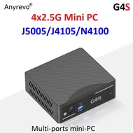 Fan design Mini PC 2.5G Soft Router Intel Celeron N4100 J5005 Quad Core Mini PC 4 intel 2500M LAN wi