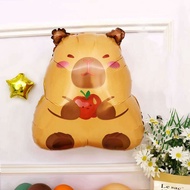 Cute Apple sit Docile Capybara 22 inches Happy birthday party decorations aluminum foil balloon