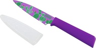 Kuhn Rikon Tropics Cactus COLORI+ Non-Stick Straight Paring Knife with Safety Sheath, Stainless Steel