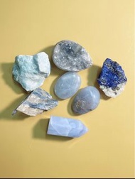 天河石青金石藍紋瑪瑙藍晶原石Assorted Crystal Set