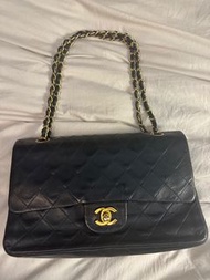 Chanel timeless classic flap cf shoulder bag black golden 黑金 經典 袋 23cm