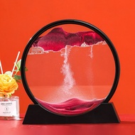3D Moving Sand Art Picture Sandscape Creative Decor Liquid Hourglass Round Flowing Sand Painting Hom