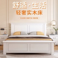 HY-16💞New American Bed Solid Wood Bed Modern Simple Storage Bed Double1.8x2M Wooden Bed1.5Rice Household1.2m 6NK2