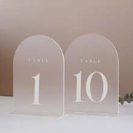 Wedding Table Numbers, 5x7 Inch Mirror Arch Table Numbers With Stands, Table Sign Stands Printed, Ta