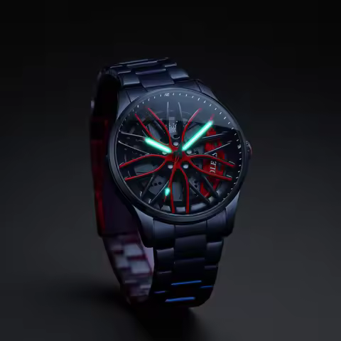 OLEVS 9937 Luxury Men's Watch Waterproof Rotary Sport Car Rim Man Quartz Watch High Quality Fashion