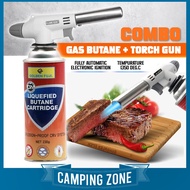 Combo Butane Cylinder With Flame Gun Welding Torch Butane Torch Burner Fire Starter Camping Torch