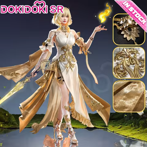IN STOCK Aglaea Cosplay Costume Game Honkai: Star Rail DokiDoki-SR HSR Women Golden Gorgeous Dress A