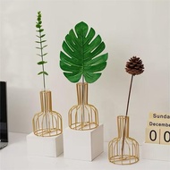 Nordic Aesthetic Gold Vase Minimalist Table Ornaments Hydroponics Flower Vase Home Decor