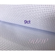 9ct White Cross Stitch Fabric/ Cloth Kain Sulam Cross Stitch 9ct (Ready stock)
