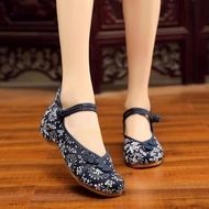 Antique Shoes Cloth Shoes Ethnic Style Embroidered Shoes Female Student Shoes Inner Heightening Danc