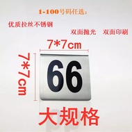 7CM Stainless Steel Table Number Plate Table Top Black Number Number Restaurant Plate Dining Table P