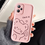 Case For Realme C35 Narzo 50A Prime Three-Color Bear Milk Tea Phone Silicone Shockproof