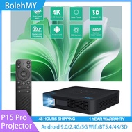 P15 Pro 4K 3D Projector Android 9.0 2.4G/5G Wifi BT5.4 DDR4 4GB 64GB DLP Projektor Daylight Home The