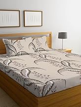 Premium Cotton Flat Double Bedsheets with 2 King Size Pillow Covers | Double Bed Breathable | Wrinkl