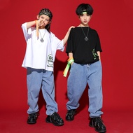 Children Hip-hop Suit Boys Hip-hop Comics Short-sleeved Children hiphop Jazz Dance Performance Cloth