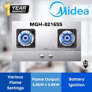 Midea Built-in Gas Hob with 5.8kW Burners MGH-8216SS / Dapur Masak / Gas Cooker Kitchen / Built In G