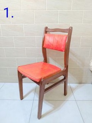 老木椅 復古塑膠皮木椅 穩固 餐桌椅 麻將椅 老椅子
