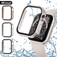 [Starlight Case] Miimall Compatible with iWatch Series 8/7/6/SE/5/4/SE2 Case 41/45mm 40/44mm with Screen Protector,Waterproof Anti-Fog PC Case with Tempered Glass Cover for iWatch 8/SE 2 2022