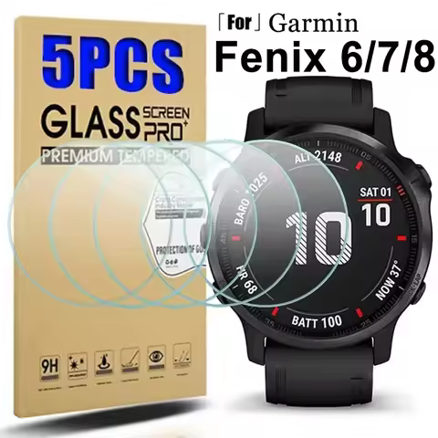 Tempered Glass for Garmin Fenix 8 7 7S 7X 6 6S 6X Pro Sapphire HD Screen Protectors Film for Fenix 8