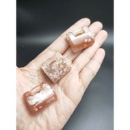 0802 Sakura agate unique padlock shaped pendant