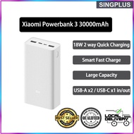 【SG LOCAL SELLER】 Xiaomi Mi 30000mAh Gen 3 Power Bank Fast Charge USB-C Quick Charge Powerbank PB3018ZM