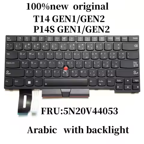 100%New Original AR Arabic For Lenovo ThinkPad T14 P14s Gen 1 Gen 2 laptop keyboard backlight FRU 5N