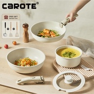 CAROTE Nonstick Cookware Set PFOA FREE Handle Removable Non-stick Frying Pan Wok Suit All Stove Indu