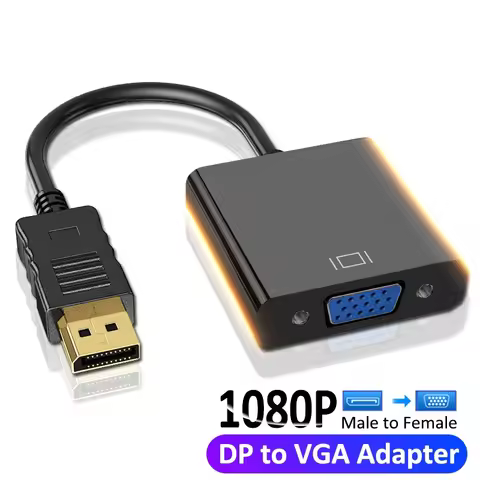 DisplayPort to VGA Adapter 1080p DP Male to VGA Female Converter Cable For Projector TV Computer Lap