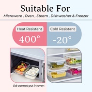 Heat Resistant Borosilicate Glass Microwave Airtight Storage Container Lunch Box
