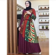 RR Gamis Kombinasi Batik//Gamis Terlaris Gamis Promo Terbaik Gamis Bahan Katun Batik Sinaran Polosan