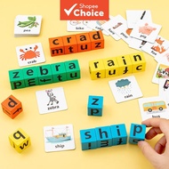 Spelling Fun Game for Literacy Learning with Montessori Jigsaw Letters and Word Cards, Easter Childr