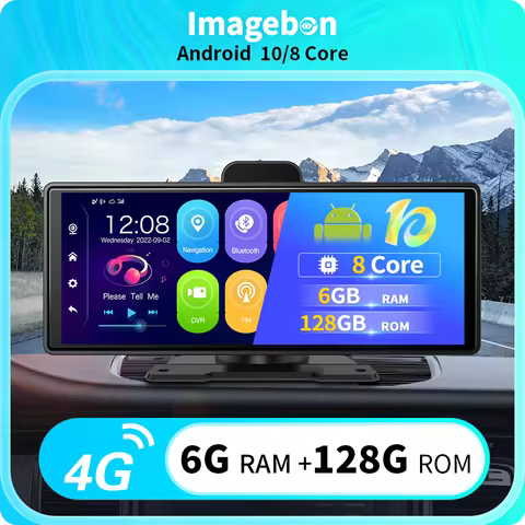 Imagebon 10.26″ 4G Android 10.0 Lte Dashcam ADAS 24h Parking Monitoring Loop Recording G-Sensor Nigh