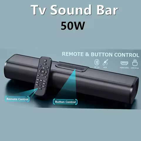 Powerful 50w TV Sound Bar Computer Wireless BT Speaker with Remote Home Theater Sound System Music C