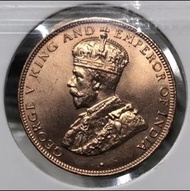 1a.32香港一仙 1933年  [小一仙]【1a.32爆光UNC靚品--超強車輪轉光】【英皇 喬治五世】 香港舊版錢幣・硬幣 $450 (1a.32)