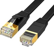 Cat 7 Flat Ethernet Cable 10Gbps 50ft, Shielded High-Speed Internet Cable, Slim Flat LAN Cable for G