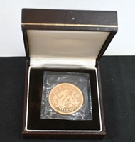 1976年香港生肖精製龍年金幣 1000元面值