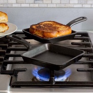 美國LODGE 美國製方形鑄鐵平底煎鍋/烤盤-14cm L5WS3