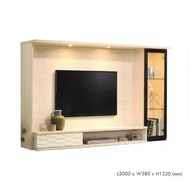 6.5 Feet Brown TV Cabinet Wood Wall Cabinet / Hall Cabinet / Lounge Cabinet / Display Cabinet / LCD Cabinet / TV Rack /