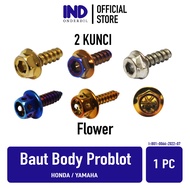 Bolts-Body Bolts-Bodi Cover Probolt 2 Keys-Flower Variations Honda M5x16-M4x16-5x16-4x16 5 x 16-4 x 