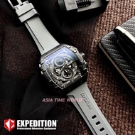 [Original] Expedition E6782 MCREPGRBA Tonneau Chronograph Men's Watch Grey FKM Rubber Strap